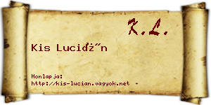 Kis Lucián névjegykártya