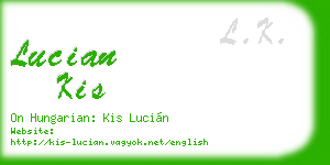 lucian kis business card